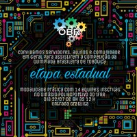 Fase estadual da 11.ª Olimpíada Brasileira de Robótica (OBR 2017) será realizada neste sábado, dia 22   